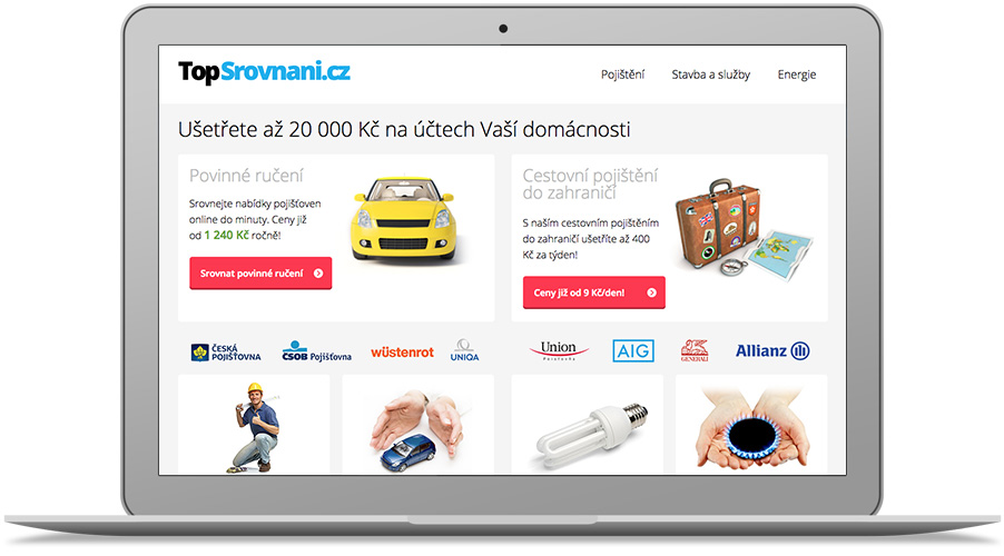 srovnávač pojištění a energií TopSrovnani.cz